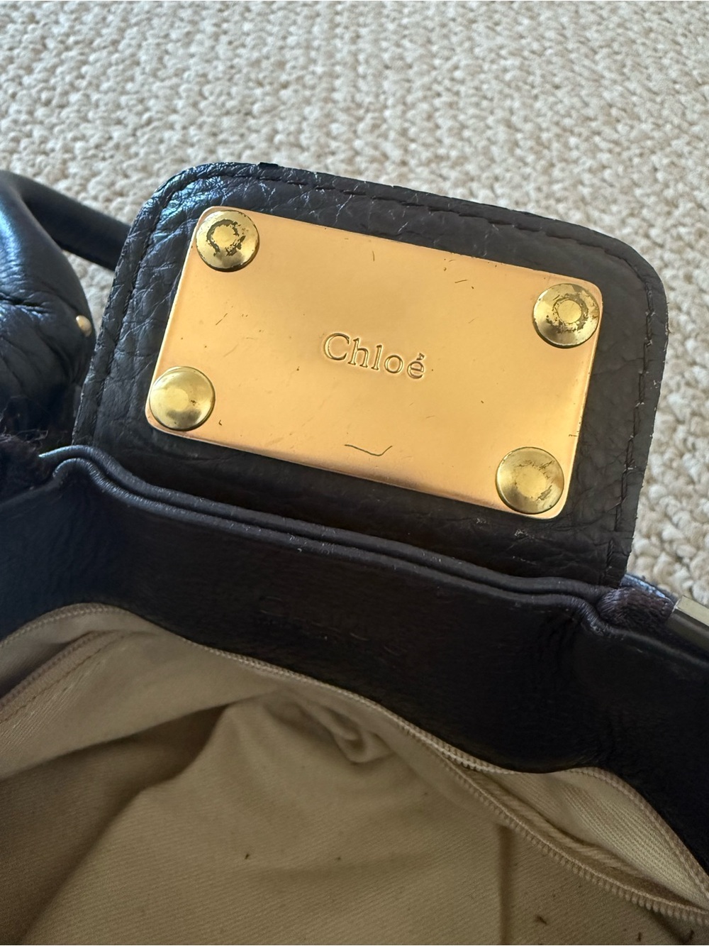 Chloe Paddington Dark Brown Handbag with Gold Hardware - Picture 4 of 12